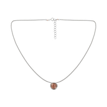 Collar Diamantes 1 Redondo Plata Corto Rosa